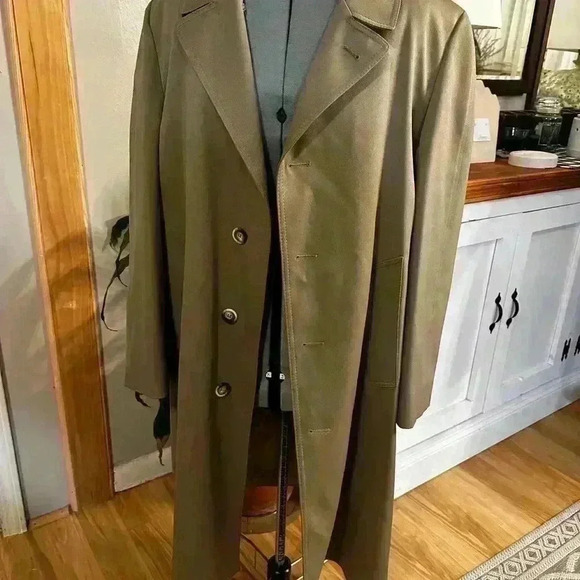 Vintage Mens Sz 40 LONDON FOG Trench Coat Tan with Zip Out Winter Liner Long - Picture 3 of 11